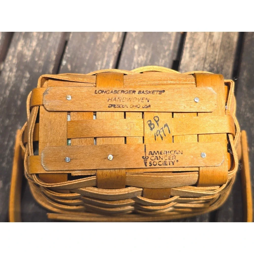 Vintage Longaberger 1997 Small All-American Basket with Floral Liner & Protector